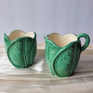 Vintage Kleine Co cabbage cream & sugar set